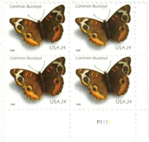 1-2006-Common-Buckeye-Butterfly-Stamps-5Booklets-100Stamps 2006 Common Buckeye Butterfly Stamps – 5 Booklets / 100 Stamps