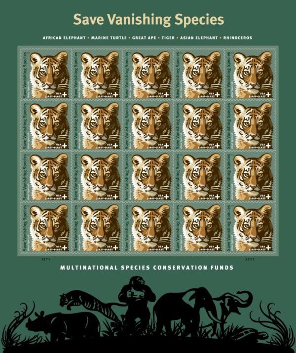 1-2011-save-vanishing-species-semipostal-forever-stamps-5-sheets-100-stamps 2011 Save Vanishing Species Semipostal Forever Stamps – 5 Sheets / 100 Stamps
