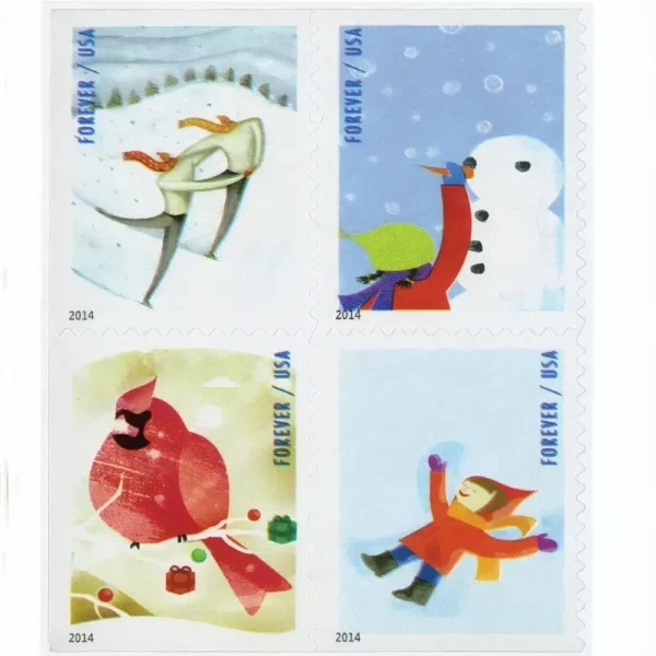 2014 Winter Fun Forever Stamps – 5 Sheets / 100 Stamps