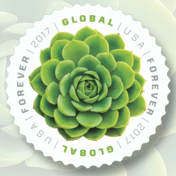 2017 Green Succulent Global Forever Stamps – 5 Booklets / 50 Stamps