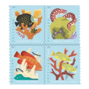 2019 Coral Reefs Postcard Forever Stamps – 5 Sheets / 100 Stamps