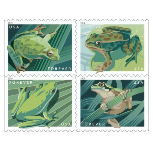 2019 Frogs Stamps – 5 Booklets / 100 Stamps