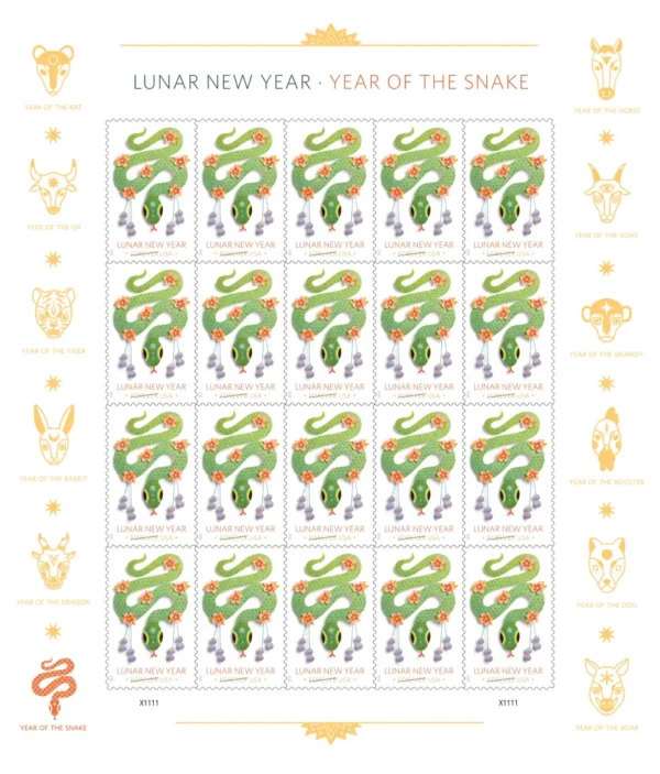 2020 Lunar New Year of the Rat Forever Stamps – 5 Sheets / 100 Stamps