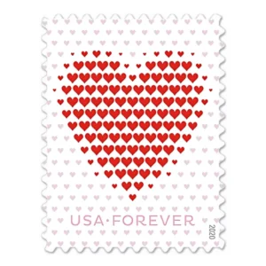 2020 Made of Hearts Forever Stamps – 5 Sheets / 100 Stamps