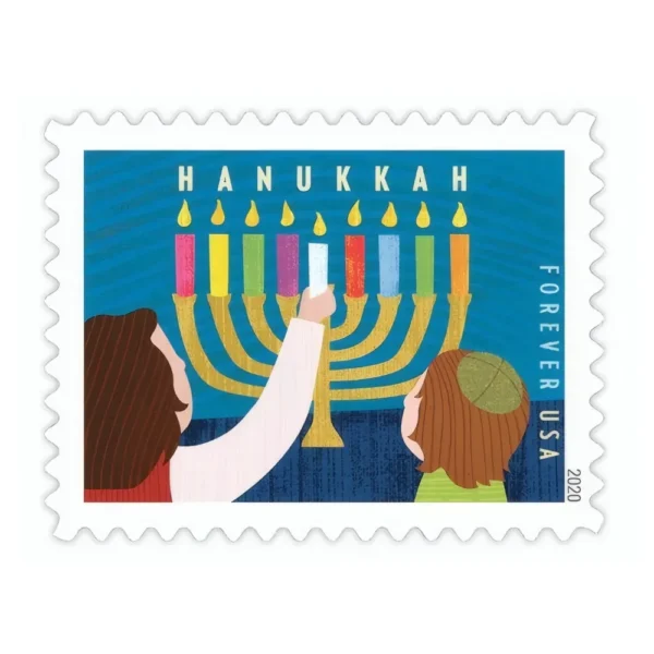 1-2020-hanukkah-Stamps-5Sheets-100Stamps 2020 Hanukkah Forever Stamps – 5 Sheets / 100 Stamps