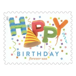 1-2021-happy-birthday-forever-stamps-5-sheets-100-stamps 2021 Happy Birthday Forever Stamps – 5 Sheets / 100 Stamps