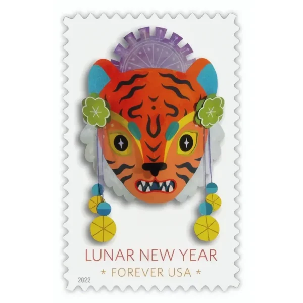 1-2022-Lunar-New-Year-of-the-Tiger-Forever-Stamps-5Sheets-100Stamps 2022 Lunar New Year of the Tiger Forever Stamps – 5 Sheets / 100 Stamps