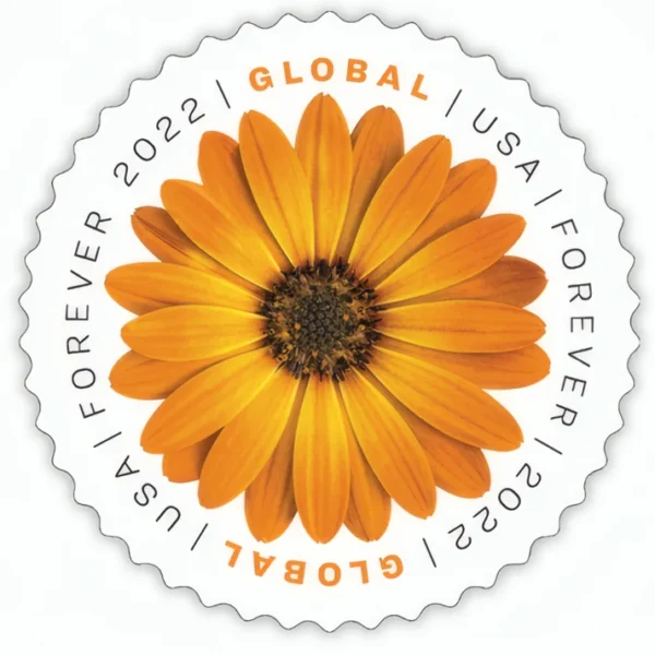 1-2022-african-daisy-Stamps-5Booklets-50Stamps 2022 African Daisy Global Forever Stamps – 5 Booklets / 50 Stamps