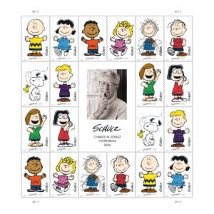1-2022-charles-m-schulz-Stamps-5Sheets-100Stamps 2022 Charles M Schulz Forever Stamps – 5 Sheets / 100 Stamps