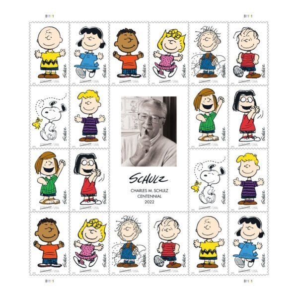 2022 Charles M Schulz Forever Stamps – 5 Sheets / 100 Stamps