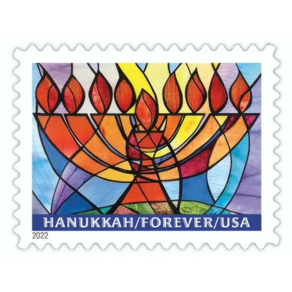 1-2022-hanukkah-Stamps-5Sheets-100Stamps 2022 Hanukkah Forever Stamps – 5 Sheets / 100 Stamps