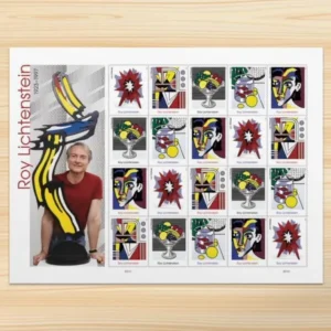 1-2023-roy-lichtenstein-Stamps-5Sheets-100Stamps 2023 Roy Lichtenstein Forever Stamps – 5 Sheets / 100 Stamps
