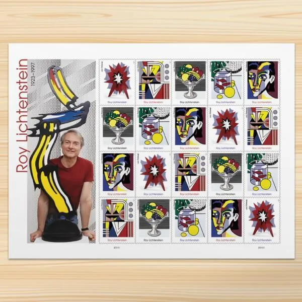 1-2023-roy-lichtenstein-Stamps-5Sheets-100Stamps 2023 Roy Lichtenstein Forever Stamps – 5 Sheets / 100 Stamps