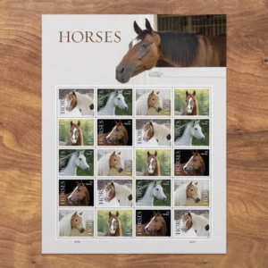2024 Horses Forever Stamps – 5 Sheets / 100 Stamps