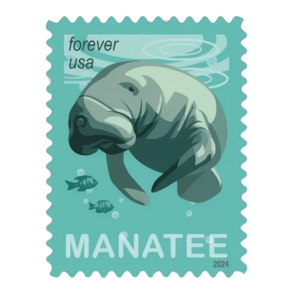 1-2024-Save-the-Manatees-Stamps-5Booklets-100Stamps-1 2024 Save the Manatees Stamps – 5 Booklets / 100 Stamps