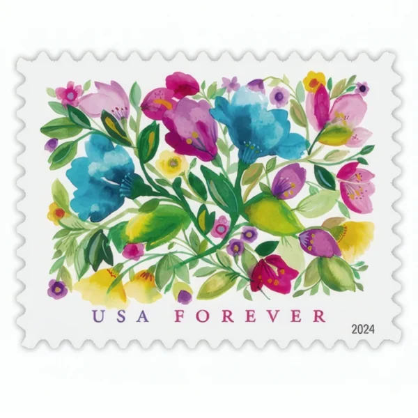 1-2024-celebration-blooms-Stamps-5Sheets-100Stamps-1 2024 Celebration Blooms Forever Stamps – 5 Sheets / 100 Stamps
