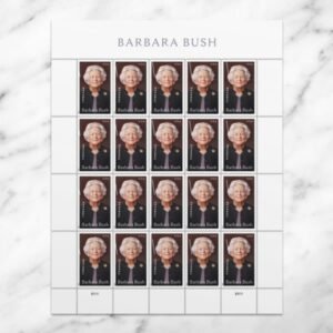 1-2025-barbara-bush-Stamps-5Sheets-100Stamps 2025 Barbara Bush Forever Stamps – 5 Sheets / 100 Stamps
