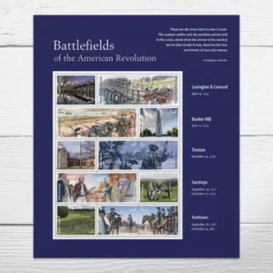 1-2025-battlefields-of-the-american-revolution-forever-stamps-5-sheets-75-stamps 2025 Battlefields of the American Revolution Forever Stamps – 5 Sheets / 75 Stamps