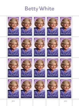 1-2025-betty-white-Stamps-5Sheets-100Stamps 2025 Betty White Forever Stamps – 5 Sheets / 100 Stamps
