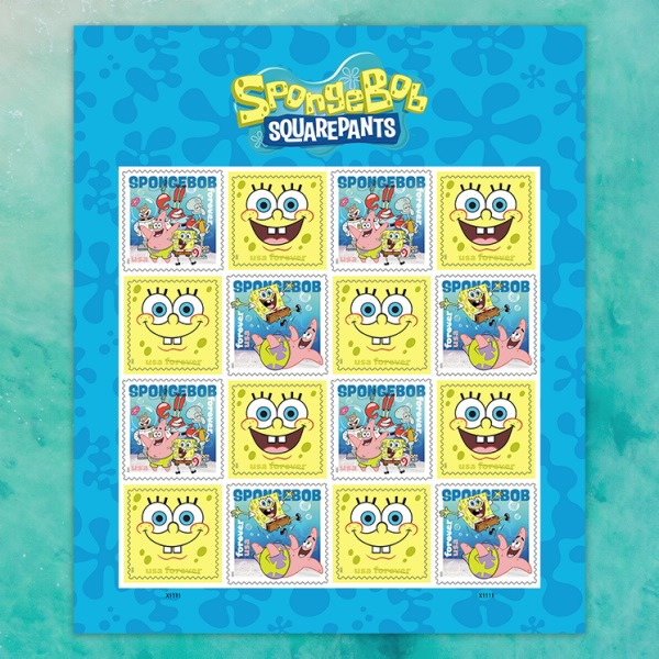 2025 Spongebob Squarepants Forever Stamps – 4 Sheets / 80 Stamps