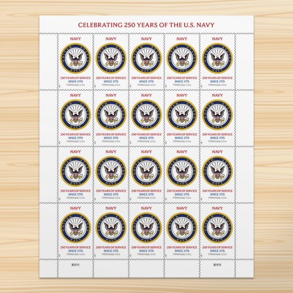 1-2025-u-s-navy-250th-forever-stamps-5-sheets-100-stamps 2025 U.S. Navy 250th Forever Stamps – 5 Sheets / 100 Stamps