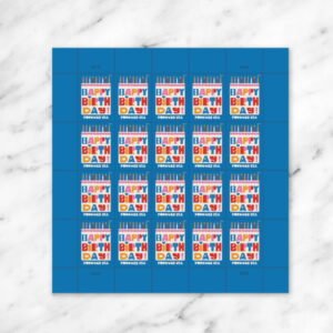 2026 Happy Birthday Forever Stamps - 5 Panes / 100 Stamps - 5 Panes of 20, 100 stamps total