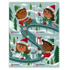 Holiday Elves Forever Stamps – 5 Sheets / 100 Stamps
