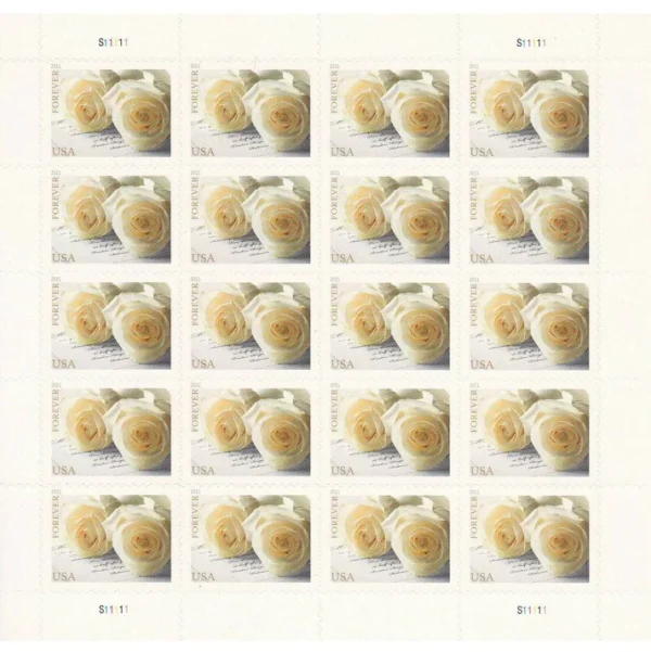 2-2011-Wedding-Roses-Forever-Stamps-5Sheets-100Stamps 2011 Wedding Roses Forever Stamps – 5 Sheets / 100 Stamps