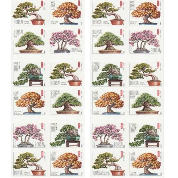 2-2011-bonsai-tree-Stamps-5Booklets-100Stamps 2011 Bonsai Tree Forever Stamps – 5 Booklets / 100 Stamps
