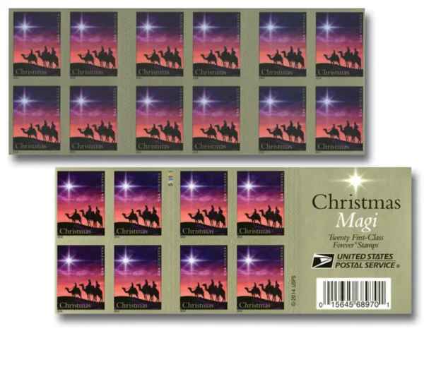 2-2014-christmas-magi-Stamps-5Booklets-100Stamps 2014 Christmas Magi Forever Stamps – 5 Booklets / 100 Stamps