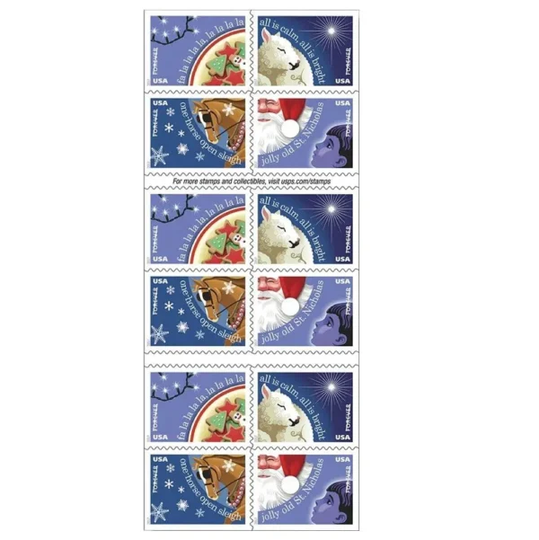 2-2017-christmas-carols-Stamps-5Booklets-100Stamps 2017 Christmas Carols Forever Stamps – 5 Booklets / 100 Stamps