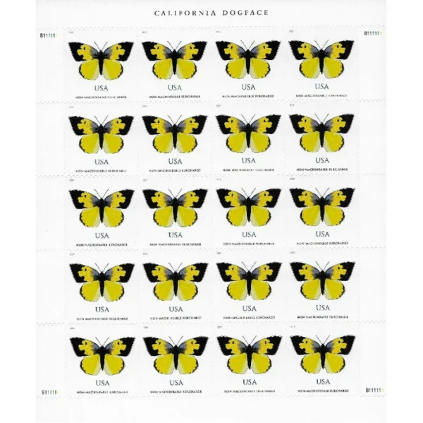 2-2019-California-Dogface-Butterfly-Stamps-5Sheets-100Stamps 2019 California Dogface Butterfly Stamps – 5 Sheets / 100 Stamps