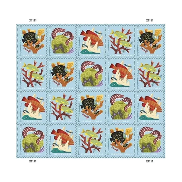 2-2019-Coral-Reefs-Postcard-Forever-Stamps-5Sheets-100Stamps 2019 Coral Reefs Postcard Forever Stamps – 5 Sheets / 100 Stamps