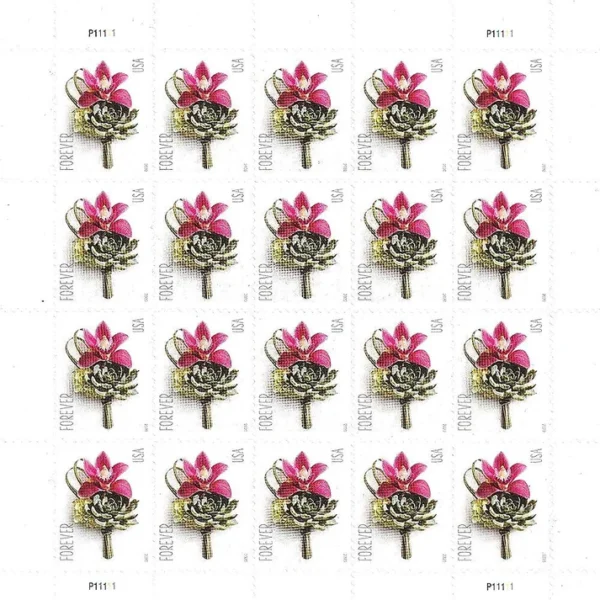 2-2020-Contemporary-Boutonniere-Forever-Stamps-5Sheets-100Stamps 2020 Contemporary Boutonniere Forever Stamps – 5 Sheets / 100 Stamps