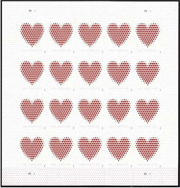 2-2020-Made-of-Hearts-Forever-Stamps-5Sheets-100Stamps 2020 Made of Hearts Forever Stamps – 5 Sheets / 100 Stamps