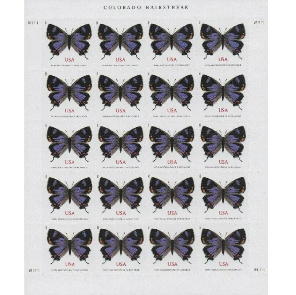 2021 Colorado Hairstreak Forever Stamps – 5 Sheets / 100 Stamps