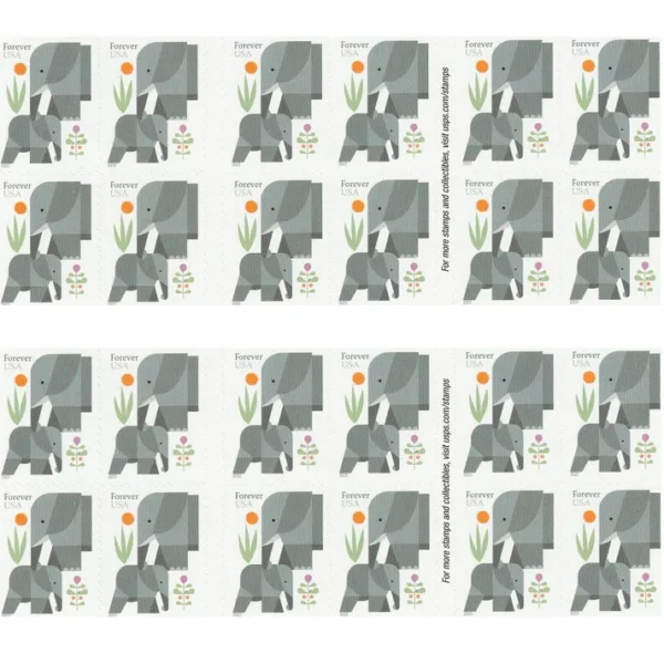 2-2022-Elephants-Stamps-5Booklets-100Stamps 2022 Elephants Stamps – 5 Booklets / 100 Stamps