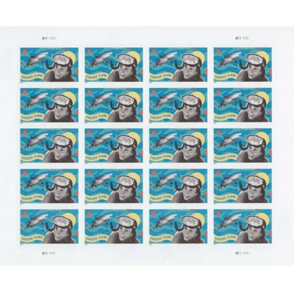 2-2022-eugenie-clark-Stamps-5Sheets-100Stamps 2022 Eugenie Clark Forever Stamps – 5 Sheets / 100 Stamps