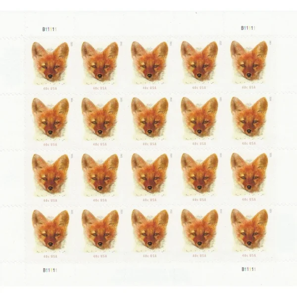 2-2023-Red-Fox-Stamps-5Sheets-100Stamps 2023 Red Fox Stamps – 5 Sheets / 100 Stamps