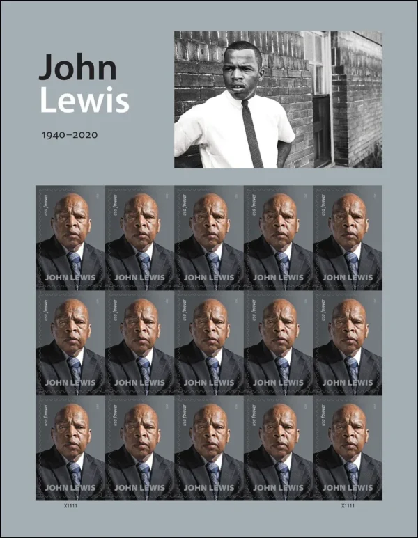 2-2023-john-lewis-Stamps-5Sheets-100Stamps 2023 John Lewis Forever Stamps – 5 Sheets / 100 Stamps