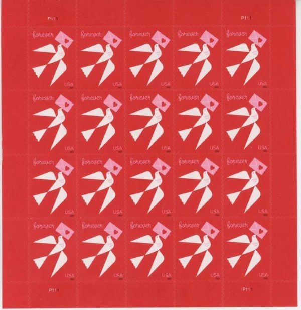 2-2024-Love-Forever-Stamps-5Sheets-100Stamps 2024 Love Forever Stamps – 5 Sheets / 100 Stamps