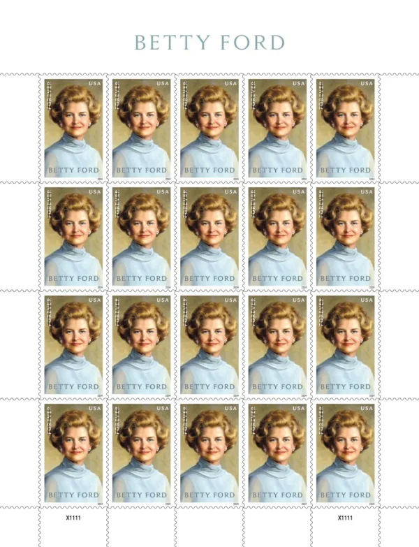 2-2024-betty-ford-Stamps-5Sheets-100Stamps 2024 Betty Ford Forever Stamps – 5 Sheets / 100 Stamps