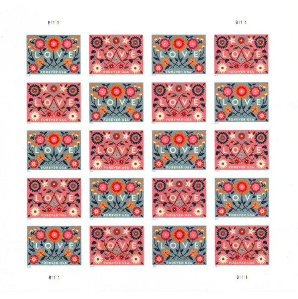 2-2026-Love-Forever-Stamps-5Sheets-100Stamps 2026 Love Forever Stamps – 5 Sheets / 100 Stamps