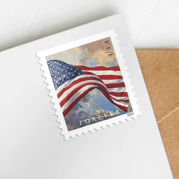 U.S. Flag 2024 – 10 Rolls (1,000 Forever Stamps Total)
