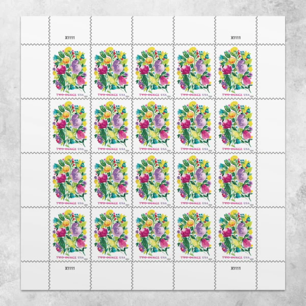 2024 Wedding Blooms Forever Stamps – 5 Sheets / 100 Stamps